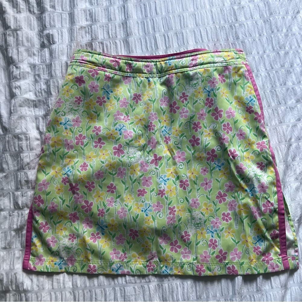 EUC Lilly Pulitzer Eagle Skort “Palm Green Speck Print” size 12 white label